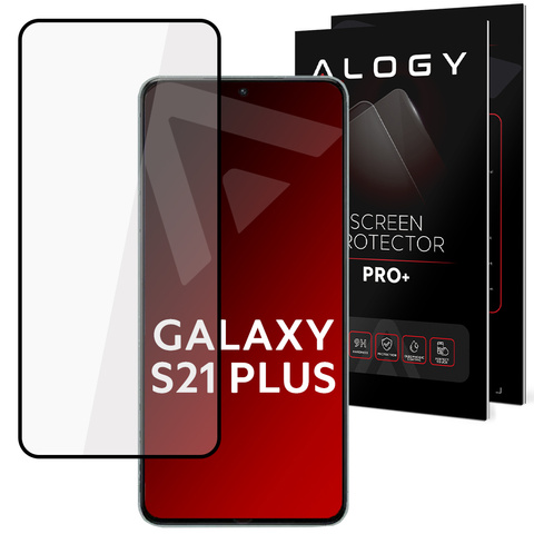 Gehärtetes Glas für Alogy Full Glue Hülle freundlich für Samsung Galaxy S21 Plus Schwarz