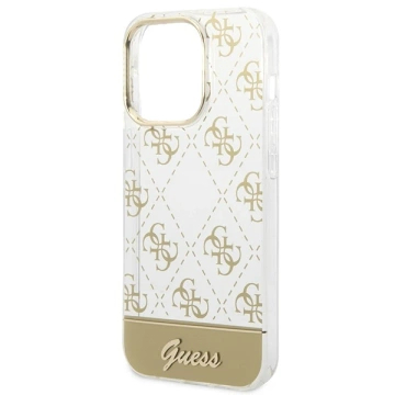 Etui Guess GUHCP14XHG4MHG do Apple iPhone 14 Pro Max 6,7" zlatý/zlatý pevný obal 4G Pattern Script