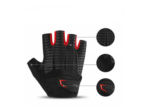 M RockBros S169BR-M fingerlose Fahrradhandschuhe schwarz