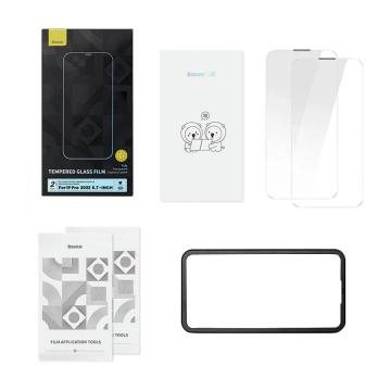 Tempered glass with anti-dust coating 0.3mm Baseus Crystal for iPhone 14 Pro Max (2pcs)