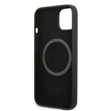 Чохол Etui Guess GUHMP13SSPLK для iPhone 13 mini 5,4" czarny/black Silicone Logo Plate MagSafe