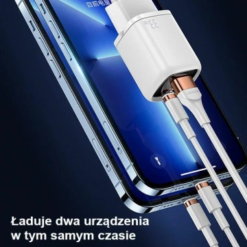 USAMS Wandladegerät 1x USB-C 1x USB T46 33W (nur Kopf) PD3.0 QC3.0 Fast Charging schwarz/schwarz CC152TC01 (US-CC152)