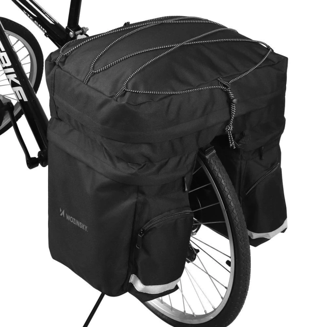 Wozinsky 60L geräumige Fahrradträgertasche (Regenhülle inklusive) schwarz (WBB13BK)