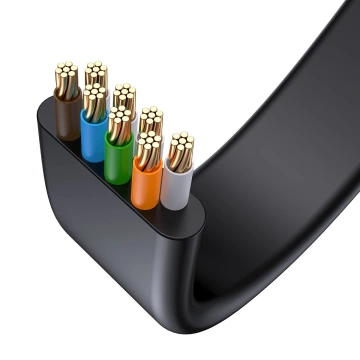 Baseus Speed ​​Six Netzwerkkabel RJ45 1000Mbps 15m schwarz (WKJS000301)