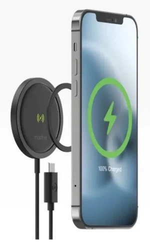 Mophie Snap Wireless Charging Pad - бездротовий зарядний пристрій з підтримкою зарядки MagSafe - Android 15W, iOS 7.5W (чорний)