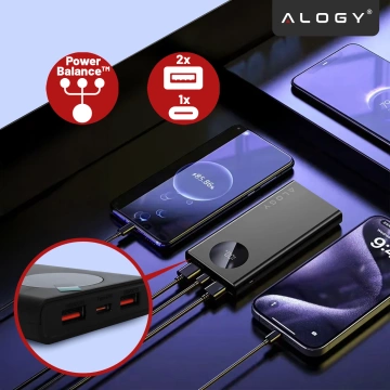 PowerBank Alogy TurboCharge 120W PD PowerDelivery fast charging 10000mAh 2x USB-A 1x USB-C Black