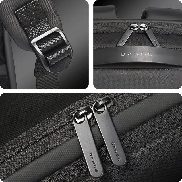Bange vodeodolný batoh taška na notebook 15,6" mestský cestovateľ 47x30x15 cm do práce školské lietadlo pánsky dámsky s USB portom Čierny