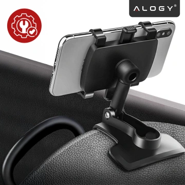 Alogy car holder for a phone up to 7.2 inches for a mirror cockpit black