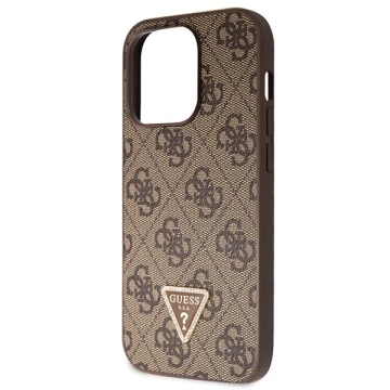 Etui Guess GUHCP15LP4TDSCPW pro iPhone 15 Pro 6,1" brązowý/hnědý pevný obal Crossbody 4G kovové logo