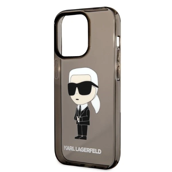 Etui Karl Lagerfeld KLHCP14XHNIKTCK na iPhone 14 Pro Max 6,7" pevný obal Ikonik Karl Lagerfeld černý/černý