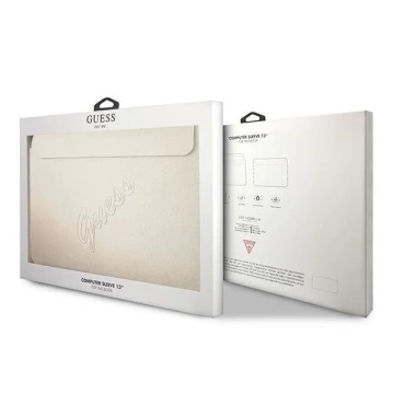 Guess Sleeve GUCS13PUSASLG 13" złoty /zlatý Saffiano Script