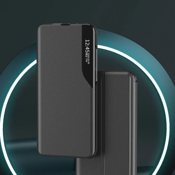 Eco Leather View Case for Samsung Galaxy S23 with flip stand black