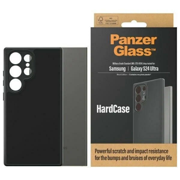 Etui für Samsung Galaxy S24 Ultra PanzerGlass HardCase D3O Militärqualität Schwarz