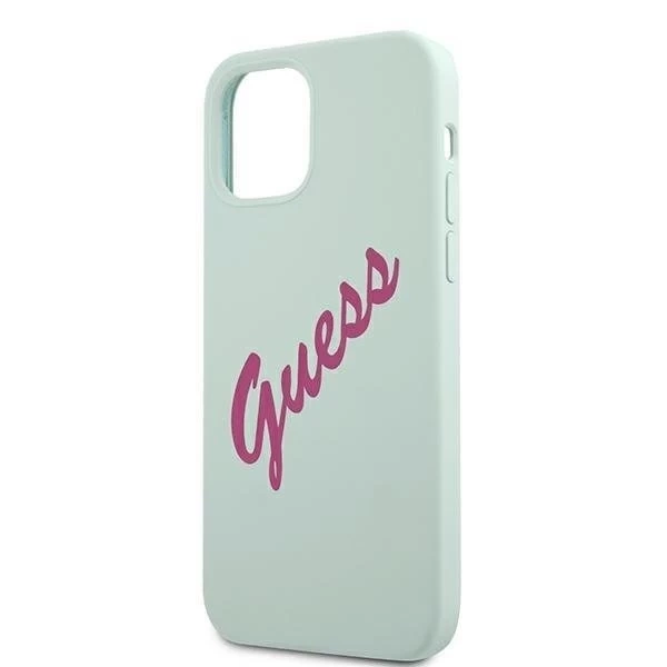 Guess GUHCP12MLSVSBF iPhone 12/12 Pro 6,1" niebieski fuksja/blue fuschia Hardcase Silicone Vintage