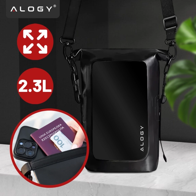 Pouch Vodotěsné pouzdro na telefon Velká taška Pouzdro Vodotěsné Alogy Vodotěsné černé