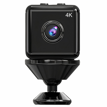 Панорамна камера Міні-цифрова камера Spy Nanny Microphone 4K UHD Full HD micro SD Black