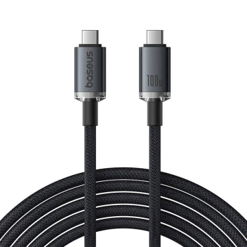 Kábel Baseus Crystal Shine 100W USB-C na USB-C, 1,5 m 20 GB (čierny)