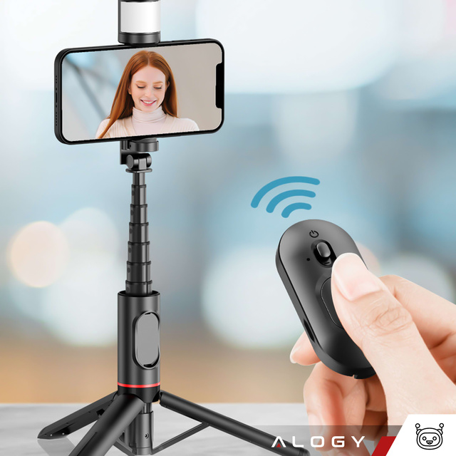 Selfie stick Bluetooth Alogy Tripod Phone Holder Photo with Remote Control 75.8cm Black