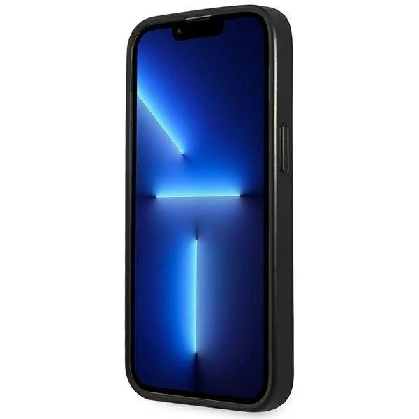 „Etui Guess GUHCP14LPSATLK do Apple iPhone 14 Pro 6,1\“ čierne/čierne pevné puzdro SaffianoTriangle Logo“