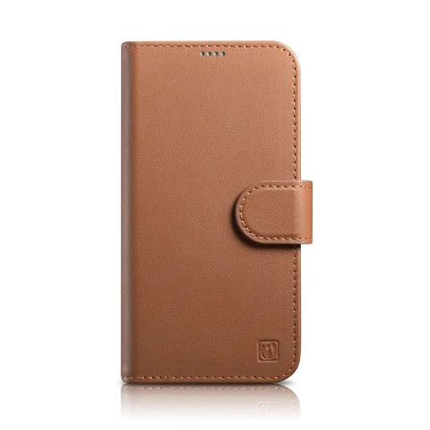 iCarer Wallet Case 2in1 Phone Case for iPhone 14 Pro Max Anti-RFID Leather Flip Cover Brown