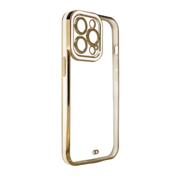 Fashion Case case for iPhone 12 Pro gel cover with a golden frame white