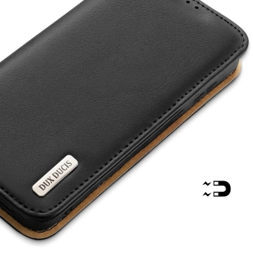 Dux Ducis Hivo Leather Flip Cover Originální kožená peněženka na karty a dokumenty Samsung Galaxy S22 (S22 Plus) černá