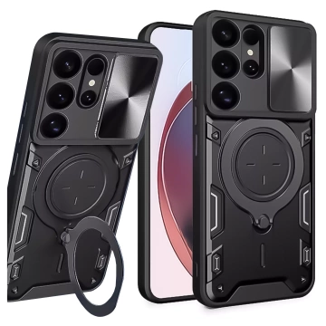 Pouzdro pro Apple iPhone 16 obrněné Slide Case Ring pouzdro ochrana fotoaparátu Camshield Alogy černé