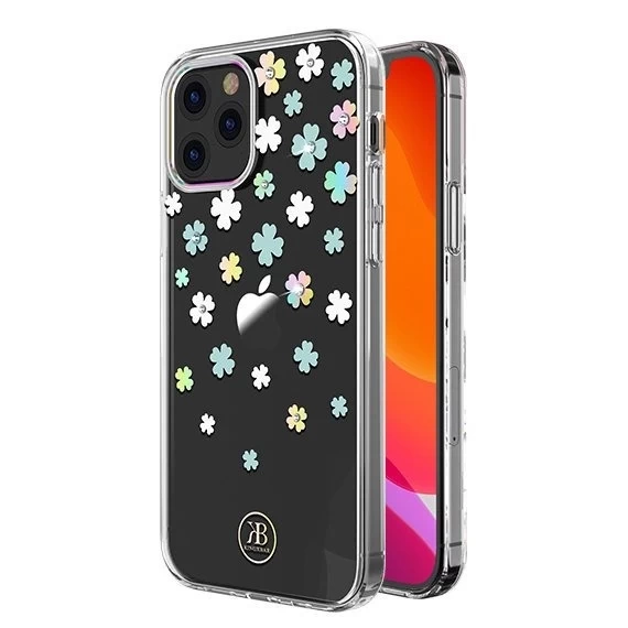 Kingxbar Lucky Series Hülle verziert mit originalen Swarovski-Kristallen iPhone 12 mini transparent (Clover)
