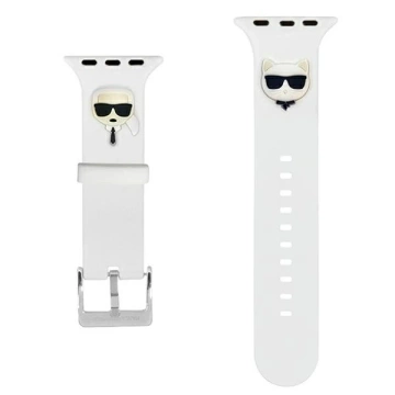 Smartwatch strap Karl Lagerfeld KLAWLSLCKW for Apple Watch 42/44/45mm white/white strap Silicone Karl