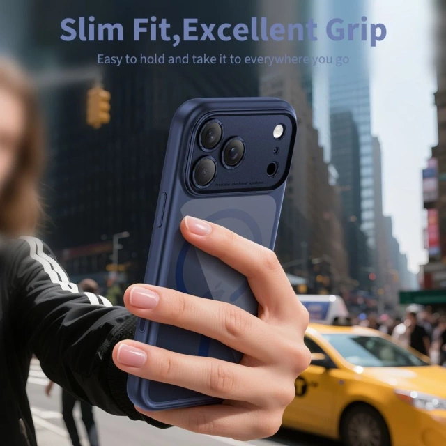 Etui Ochronne do iPhone 17 Pro Max Tech-Protect MagPeak MagSafe CC Deep Blue/Clear