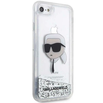 Ochranné puzdro na telefón Karl Lagerfeld KLHCI8LNKHCH pre Apple iPhone 7/8/ SE 2020/2022 strieborné/strieborné pevné puzdro Glitter Karl Head