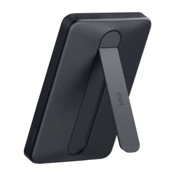 Магнітний зовнішній акумулятор з підставкою ESR Qi2 MagSlim 5000mAh 15W чорного кольору