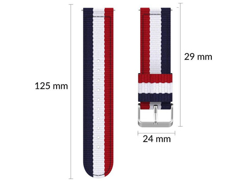 Welling nylon strap for Samsung Gear S3 /watch 46mm red white navy blue (22mm)