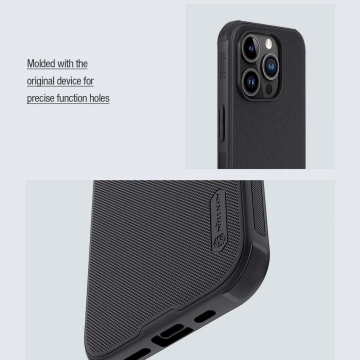Nillkin Super Frosted Shield Pro Magnetische Hülle für iPhone 15 Pro – Schwarz