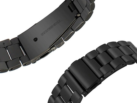 Stainless Steel Alogy náramek nerezová ocel pro chytré hodinky 22mm Black