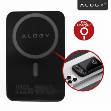 PowerBank Alogy MagCharge 22,5W PD20W PowerDelivery rychlé nabíjení 10000mAh bezdrátové pro MagSafe Black