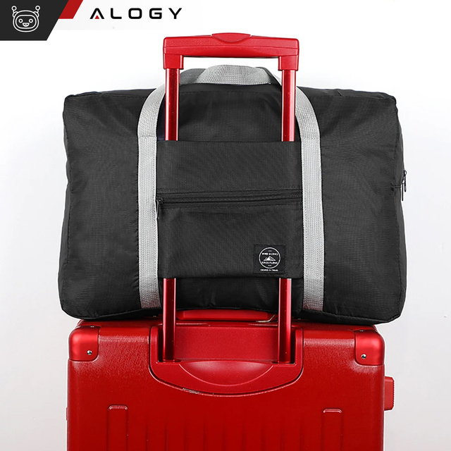 Men's women's sports shoulder bag for the gym training hand luggage 48x32 fabric Alogy Sport Black