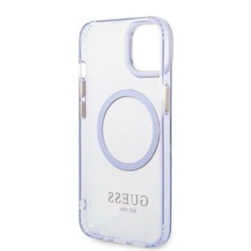 Etui Guess GUHMP14SHTCMU до Apple iPhone 14 6,1" purpurowy/фіолетовий жорсткий чохол Gold Outline Translucent MagSafe