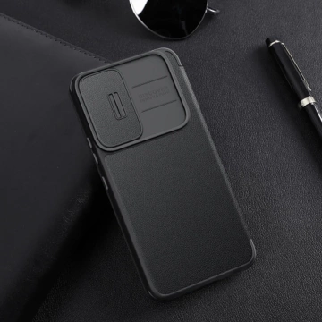 Чохол Nillkin Qin Cloth Pro Case Cover для Samsung Galaxy S23 Flip Cover Camera Cover синій