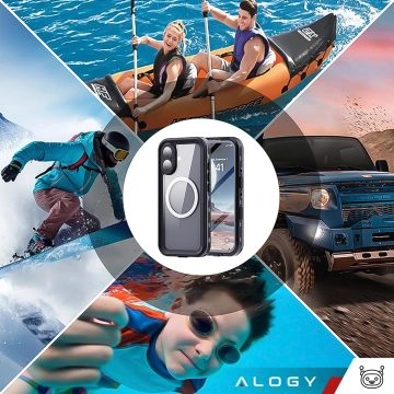 Vodotesné puzdro Alogy HydroArmor™ IP68 s priehľadným chrbtom 360 obrneným puzdrom pre MagSafe pre Apple iPhone 16