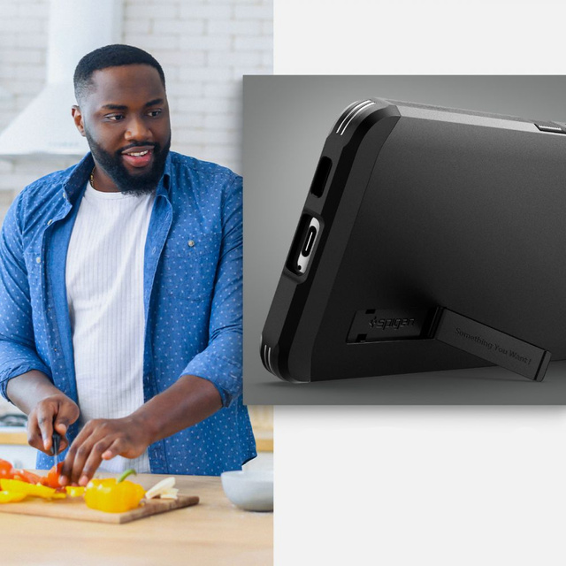 Zadní kryt Spigen Tough Armor case pro Samsung Galaxy S22 Black