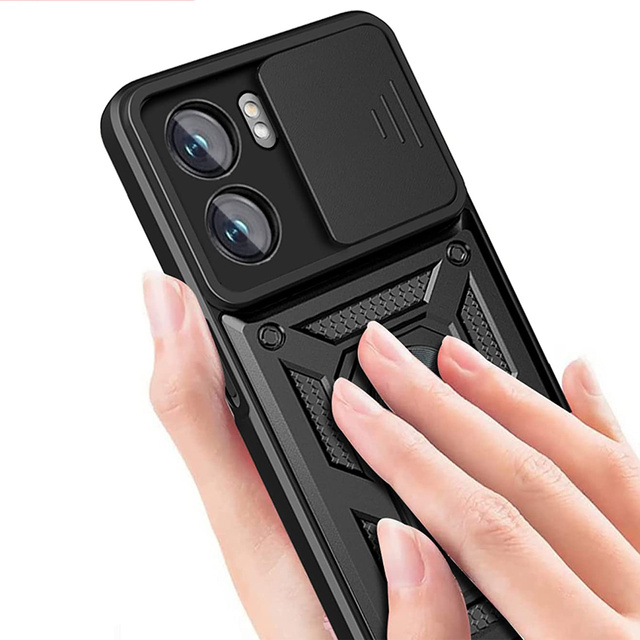 Puzdro Alogy Camshield Stand Ring s krytom fotoaparátu pre sklo Oppo A57 5G / A77 5G