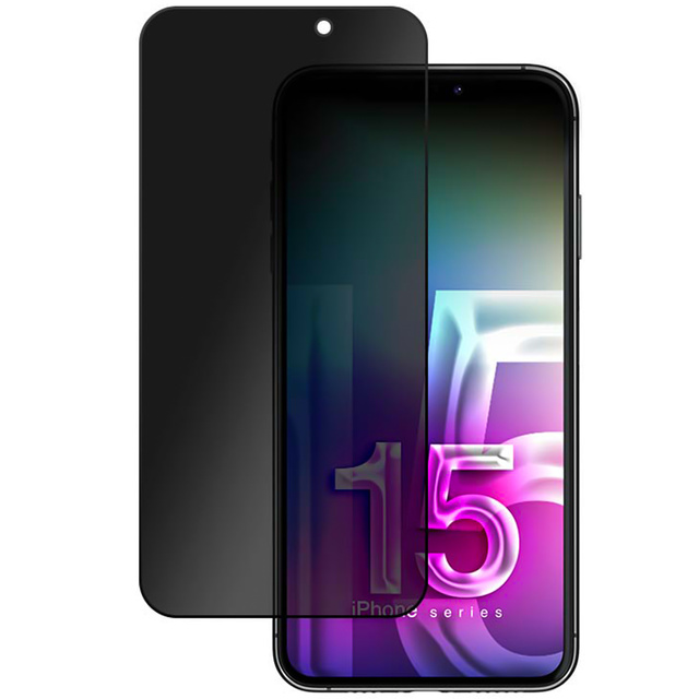 Privacy glass for iPhone 15 Pro Max - 3mk HardGlass Max Privacy™ Anti-spyware tempered