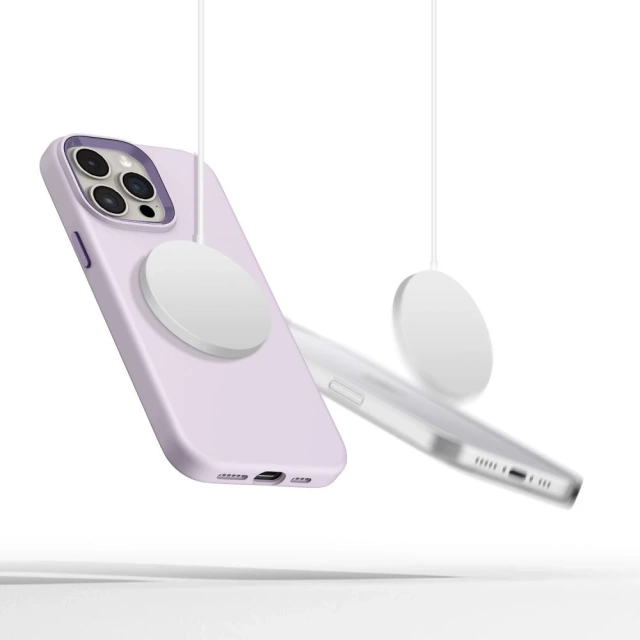 Etui do iPhone 15 Pro Tech-Protect Silicone Pure MagSafe Mauve