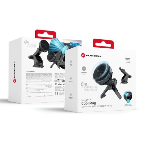 Držiak do auta s indukčnou nabíjačkou Forcell Cool Mag Qi2 MagSafe 15W