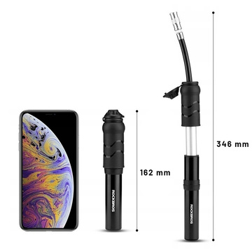 RockBros 810PCS-HP mini bicycle pump for bicycle frame 100PSI for Presta Schrader bicycle Black