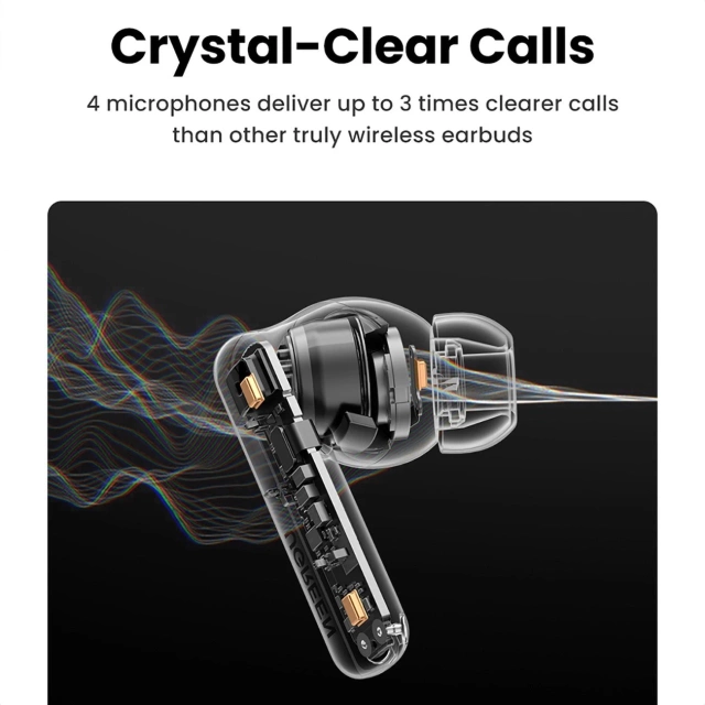 Sluchátka UGREEN HITUNE T6 ANC BT 5.3 IPX5 USB-C BÍLÝ KABEL