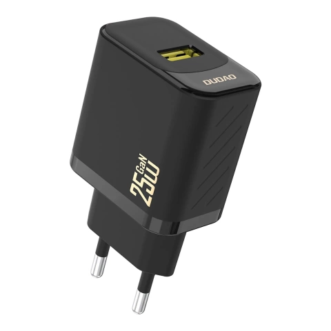 Ładowarka sieciowa Dudao A27S 25W GaN USB-A | Szybkie ładowanie QC 3.0 - Czarna