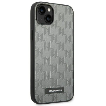 Захисний чохол для телефону Karl Lagerfeld KLHCP14SSAKLHPG для Apple iPhone 14 6.1" hardcase сірий/сірий Saffiano Mono Metal Logo