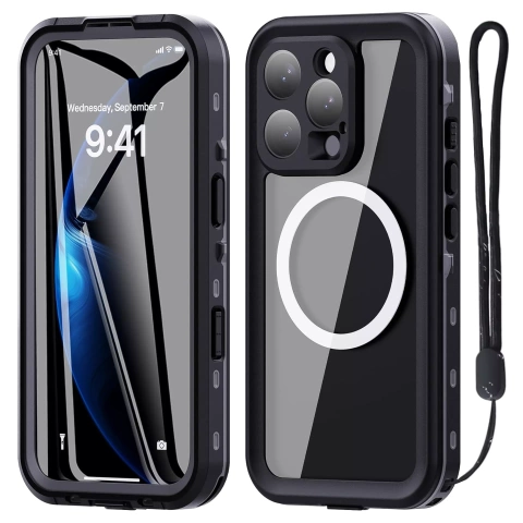 Alogy HydroArmor™ IP68 Waterproof Case with Clear Back 360 MagSafe Armor Case for Apple iPhone 16 Pro